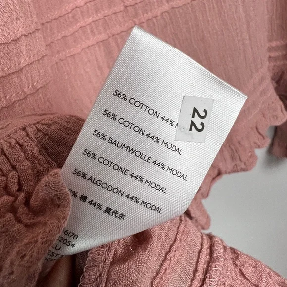 Free People Peony Olivia Eyelet Lace Blouse in Dusty Rose Pink with Long Sleeves - Picture 8 of 10